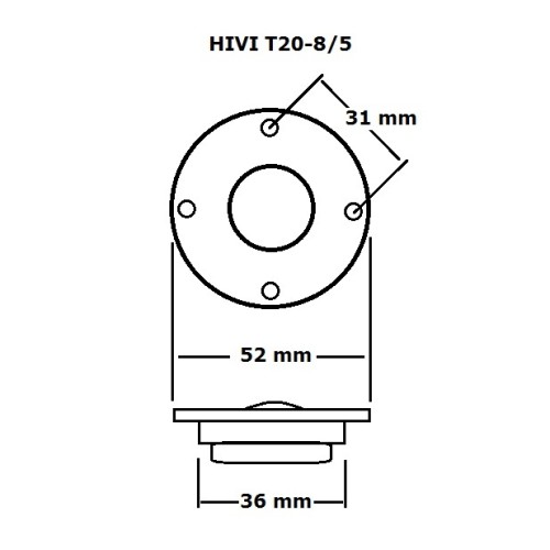 Миниатюрен високотонов говорител HIVI T20-8