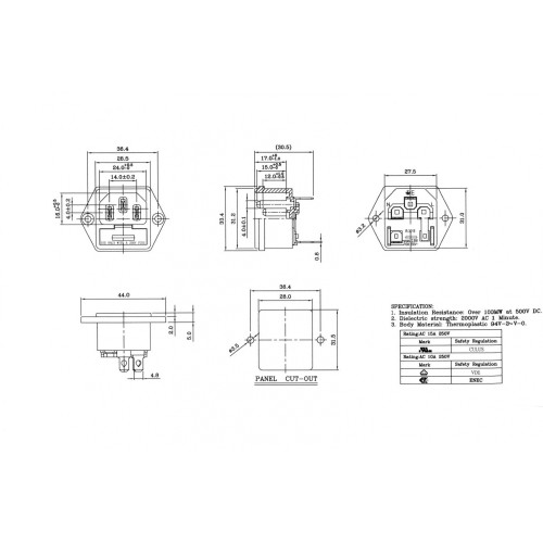KáCsa PC-1250F IEC inlet