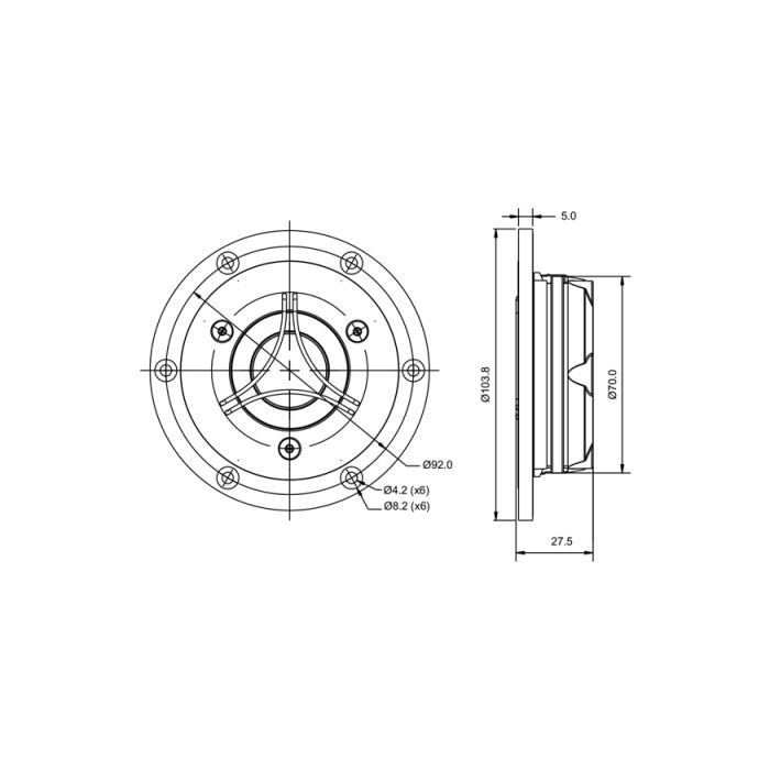 Куполен берилиев високотонов SB Acoustics Satori TW29BN-B