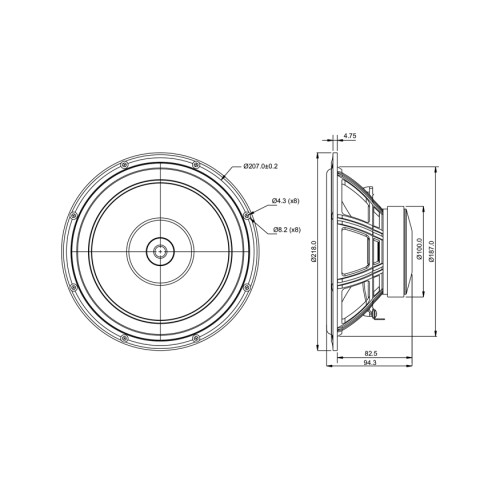 Широколентов хартиен говорител 8" SB Acoustics SB20FRPC30-8