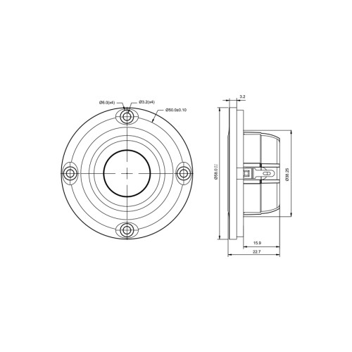 Пръстеновиден куполно диафрагмен високотонов SB Acoustics SB21RDCN-C000-4