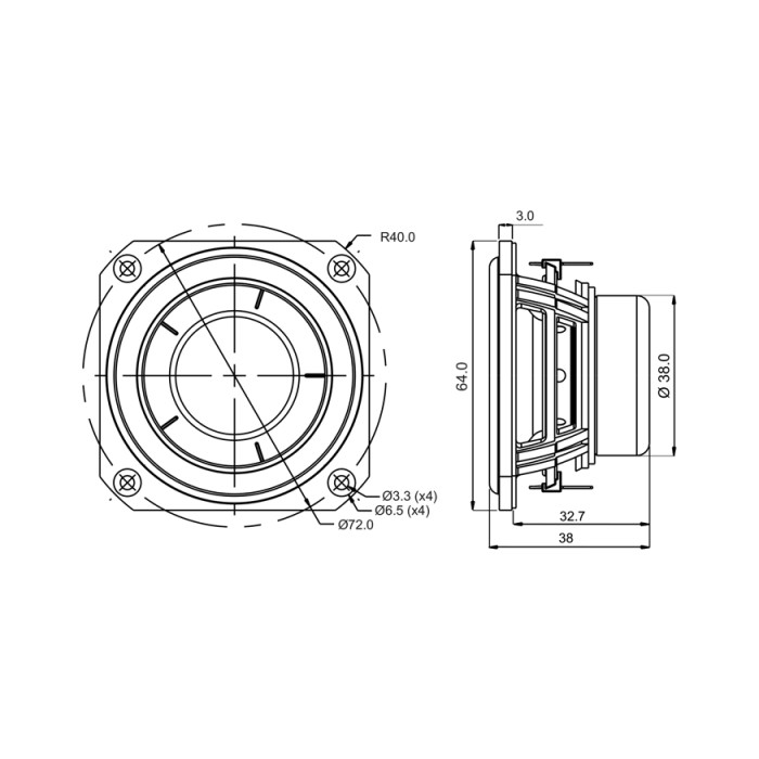 Широколентов говорител 2.5" SB Acoustics SB65WBAC25-4