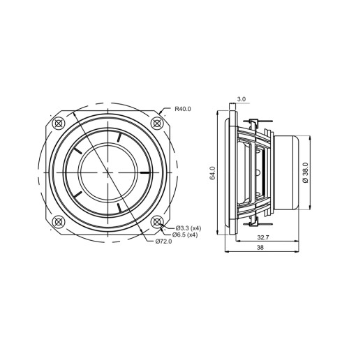 Широколентов говорител 2.5" SB Acoustics SB65WBAC25-4