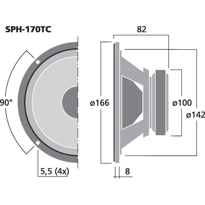 Monacor SPH-170TC MONACOR SPH-170TC 6,5'' WOOFER DUAL VOICE COIL 8+8 OHM