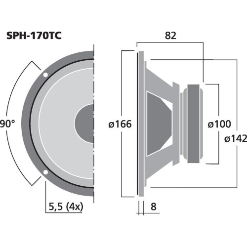 Monacor SPH-170TC MONACOR SPH-170TC 6,5'' WOOFER DUAL VOICE COIL 8+8 OHM