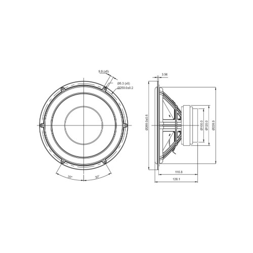 Басов говорител с хартиен конус SB Acoustics SB26SFCL38-8 / Paper