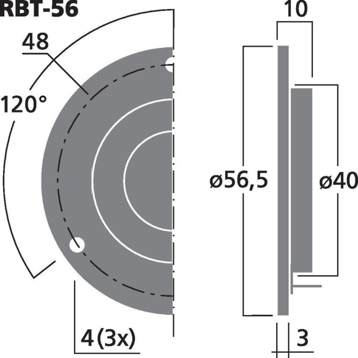 Monacor RBT-56 Hi-fi ribbon tweeter, 10 W, 4 Ω