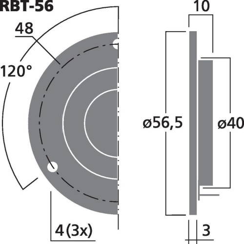 Monacor RBT-56 Hi-fi ribbon tweeter, 10 W, 4 Ω
