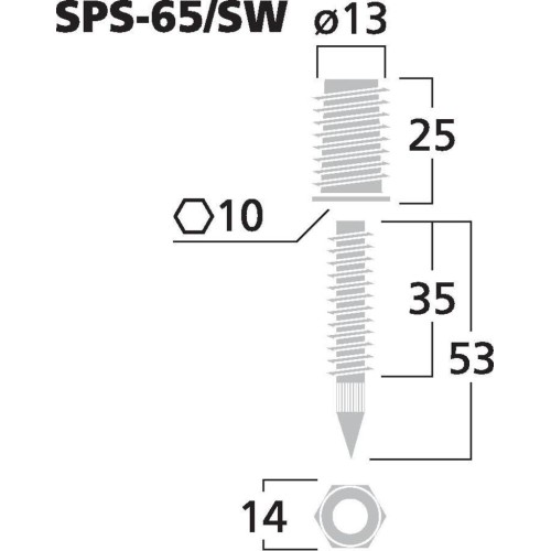 Monacor SPS-65SW set of speaker spikes