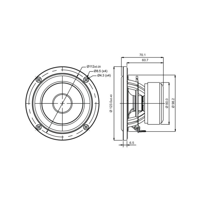 Мидбас с 4″ керамичен конус SB12CACS25-4 / Ceramic