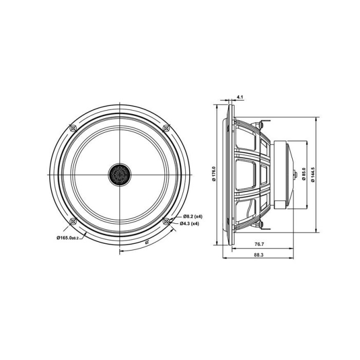 Коаксиален двулентов говорител SB Acoustics SB16PFCR25-4 coaxial