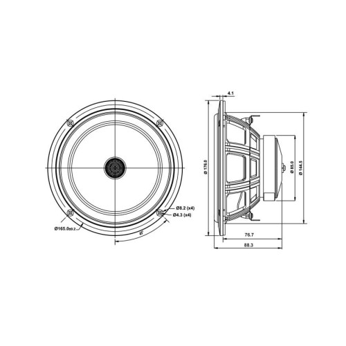 Коаксиален двулентов говорител SB Acoustics SB16PFCR25-4 coaxial