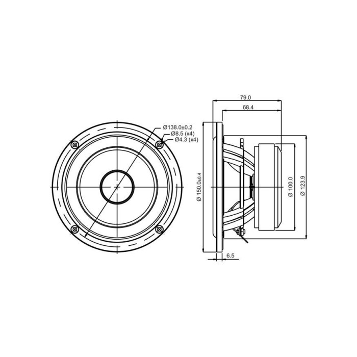 SB Acoustics SB15MFC30-4 5" Poly Cone Woofer