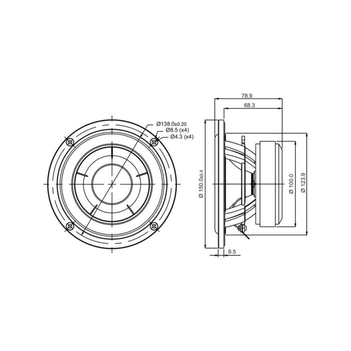 Мидбас с 5″ керамичен конус SB Acoustics SB15CAC30-04