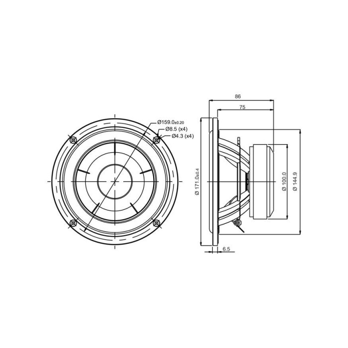 SB Acoustics SB17NBAC35-4 / 6″ Aluminum