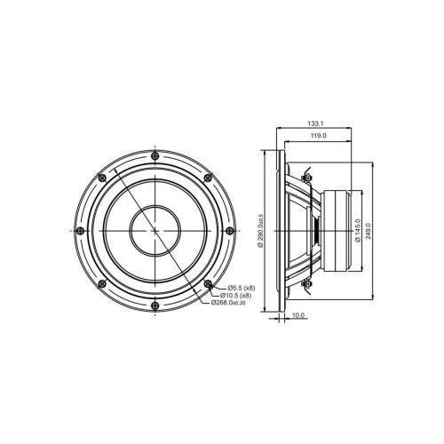 HIFI басов говорител 10″ SB Acoustics SB29NRX75-6