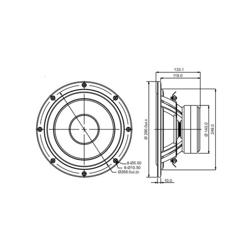 Суб-басов говорител 10″ SB Acoustics SB29SWNRX-S75-6