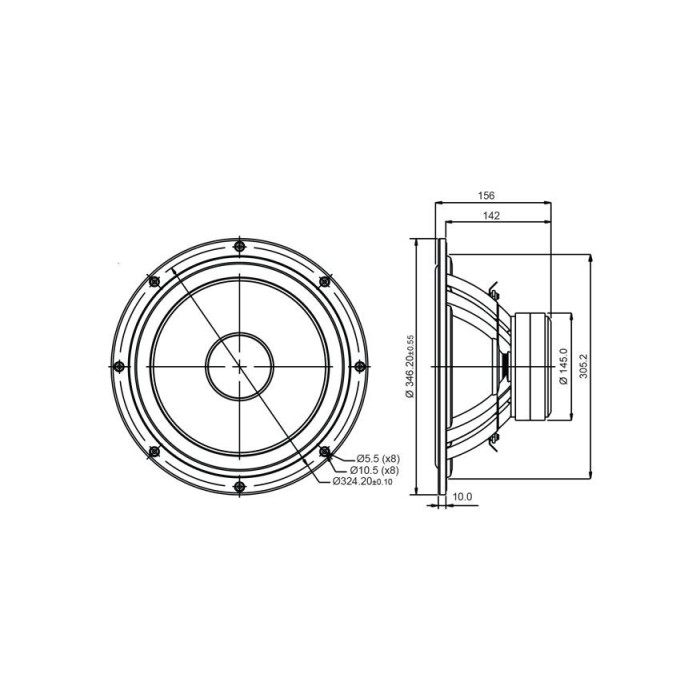 HIFI басов говорител 12″ SB Acoustics SB34NRX75-6