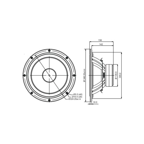 HIFI басов говорител 12″ SB Acoustics SB34NRX75-6