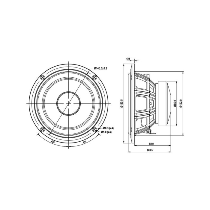 Мидбасов говорител 5″ SB Acoustics SB13PFCR25-8