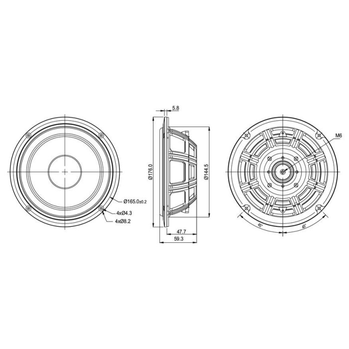 Пасивна мембрана 6″ SB Acoustics SB16PFCR-00