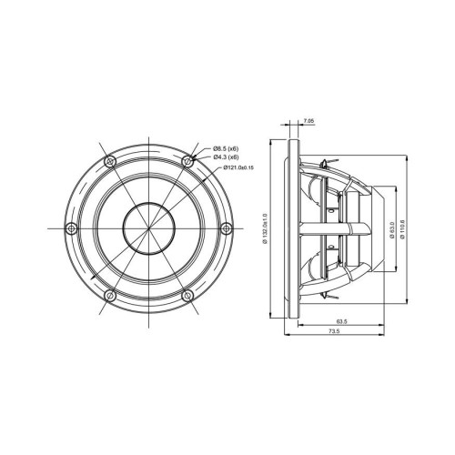 Среднотонов говорител с 5″ конус от египетски папирус SATORI MR13PNW-4