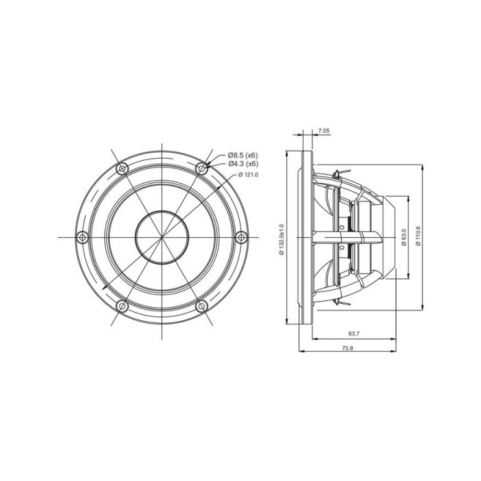 Satori MW13P-8 5" Egyptian Papyrus Cone Woofer - 8 ohm