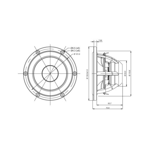 Satori MW13P-8 5" Egyptian Papyrus Cone Woofer - 8 ohm