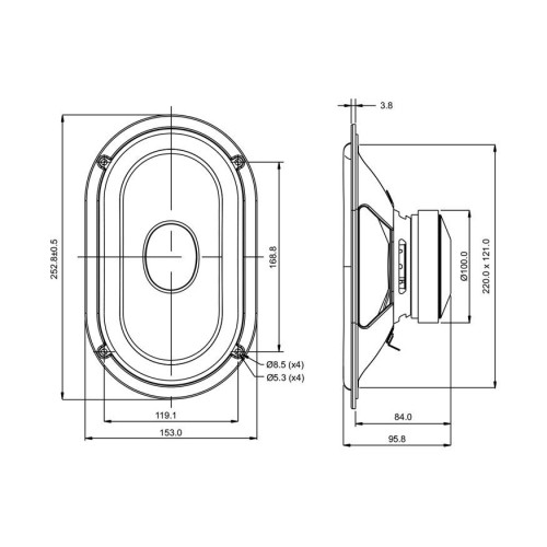SB Acoustics SB15SFCR39-8 5x8" Paper Cone Woofer