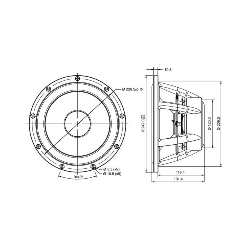 Басов говорител 9½″ SB Acoustics SATORI WO24P-4 / Paper