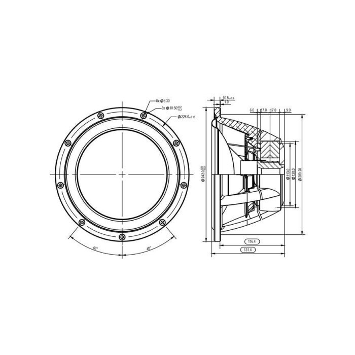 Satori WO24TX-4 9.5" TeXtreme Woofer- 4 ohm