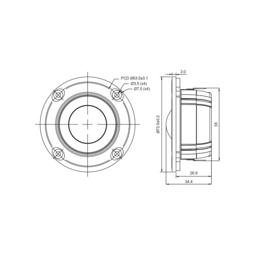 Куполен текстилен високотонов SB Acoustics SB29SDNC-C000-4