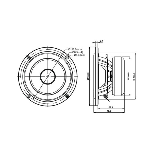 SB Acoustics SB15NRX2C30-4 / Norex 5" Woofer paper cone