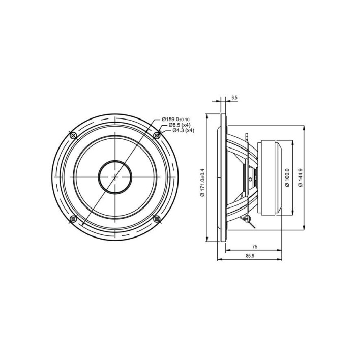 Мидбасов говорител 6″ SB Acoustics SB17NRX2C35-4 / Norex