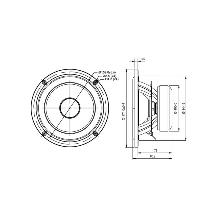 Мидбасов говорител 6″ SB Acoustics SB17NRX2C35-8 / Norex