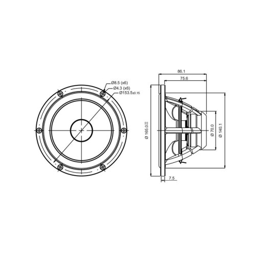 Мидбасов говорител с 6″ конус от египетски папирус SB Acoustics SATORI MW16P-8 / Paper