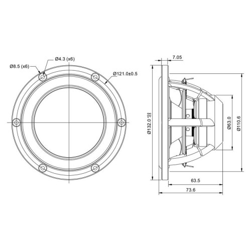 Мидбасов говорител 5″ SB Acoustics SATORI MW13TX-8 / TeXtreme