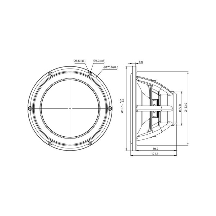 SB Acoustics SATORI MW19TX-4 / TeXtreme 7½″ Bass-midwoofer
