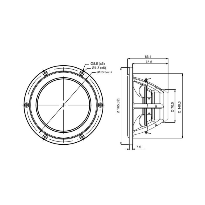 Мидбасов говорител 6″ SB Acoustics SATORI MW16TX-4 / TeXtreme