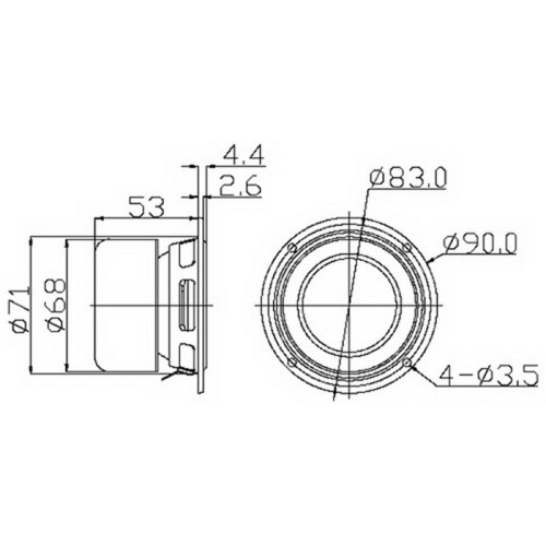 Hi-Vi B3N 3" Round Full Range, Copper Color Cone