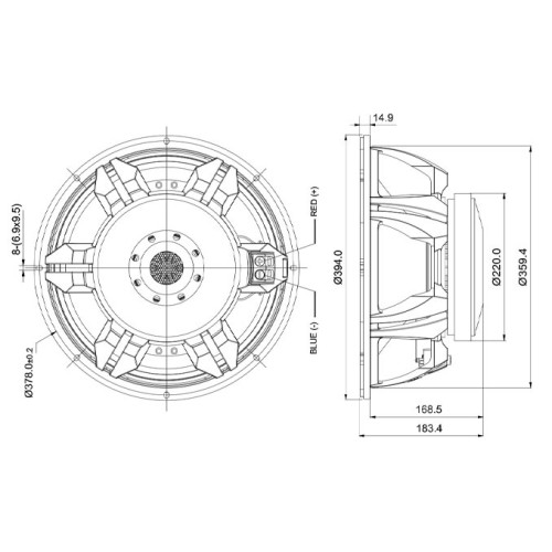 Суббас 15" SB Audience ROSSO 15SW-800