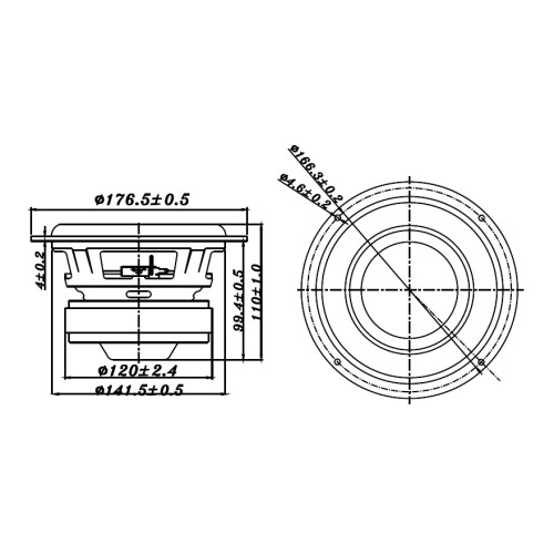 Tang Band W6-1139SIF 6-1/2" Paper Cone Subwoofer Speaker