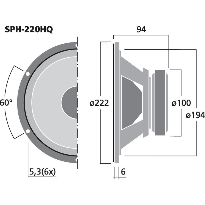 MONACOR SPH-220HQ HiFi Bass speaker