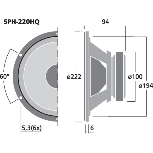 MONACOR SPH-220HQ HiFi Bass speaker