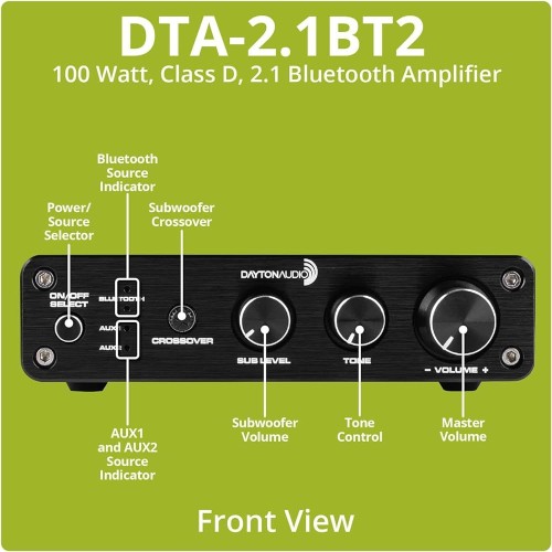 Dayton Audio DTA-2.1BT2 Class D Bluetooth Amplifier