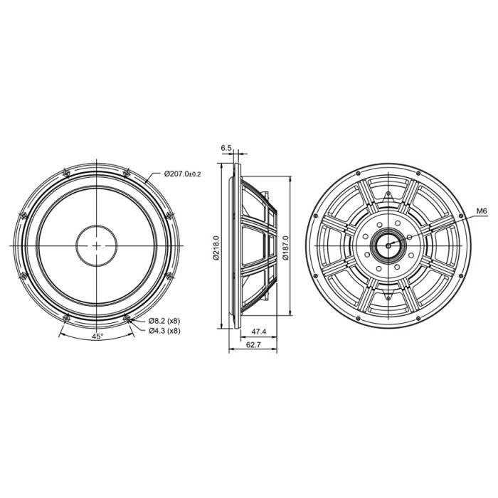 Пасивна мембрана 8″ SB Acoustics SB20PFCR-00