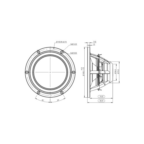 Среднотонов с 6″ конус от карбон SB Acoustics SATORI MR16TX-8 / TeXtreme