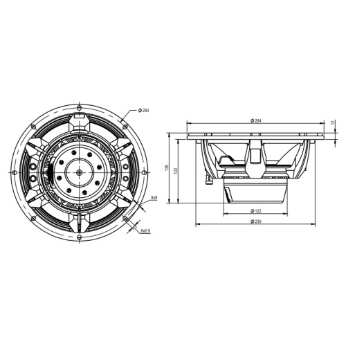 SB Audience NERO-10MWN600D Mid-range Woofer