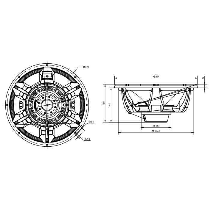 SB Audience NERO-15MWN700D 15'' Mid-range Woofer