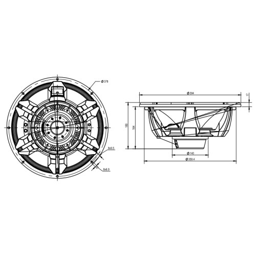 SB Audience NERO-15MWN700D 15'' Mid-range Woofer